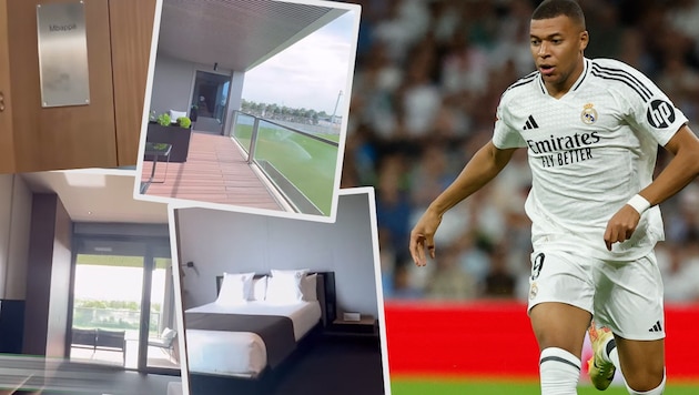 Kylian Mbappe is not living badly at Real Madrid's training ground, if required. (Bild: AFP/AFP, Facebook.com/Sportbible)