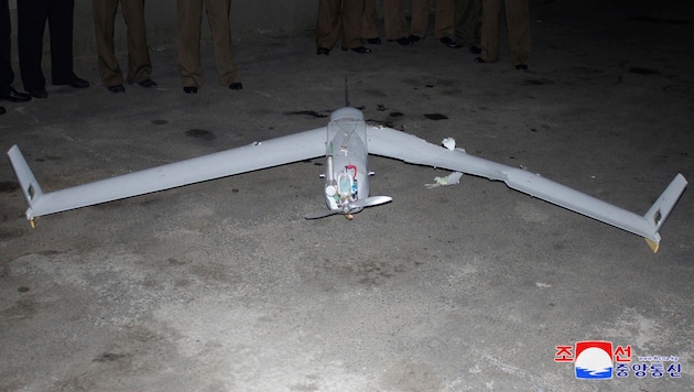 North Korean state media disseminated this image of the suspected South Korean drone. (Bild: APA/AP)