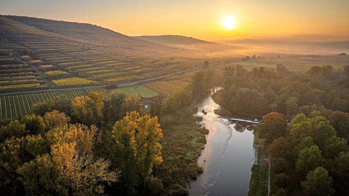 Die Kamera folgt dem Flusslauf