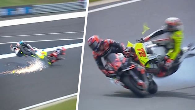 Marco Bezzecchi and Maverick Vinales crashed heavily. (Bild: x.com/MotoGP)