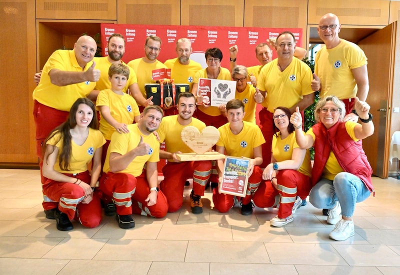 First place among the clubs went to the Klopein water rescue team - its members saved a life in the summer. (Bild: Evelyn Hronek)