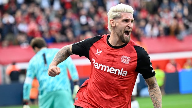 Bayer Leverkusen darf jubeln. (Bild: APA/AFP)