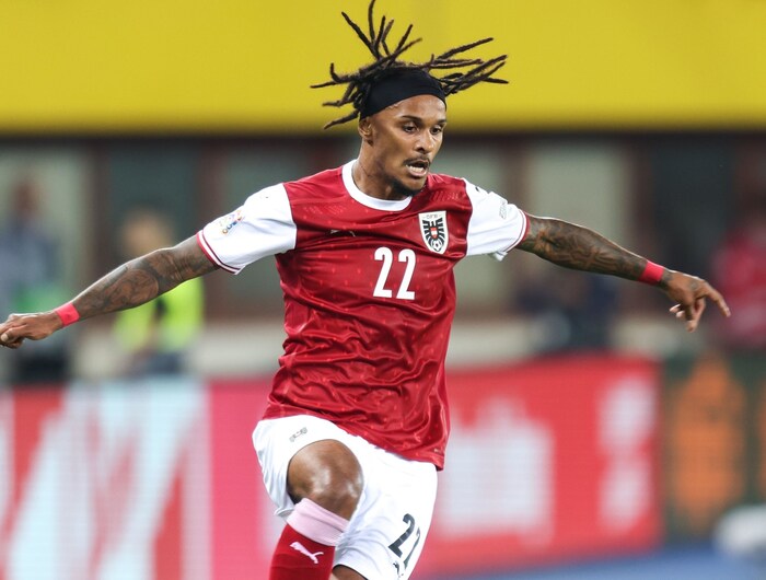 Valentino Lazaro in the ÖFB team kit