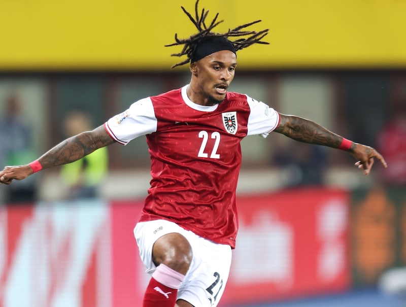 Valentino Lazaro in the ÖFB team kit (Bild: GEPA)