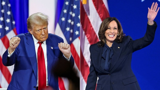 Trump und Harris könnten auch außenpolitisch kaum unterschiedlicher sein. (Bild: AFP/Mandel NGAN, Kamil KRZACZYNSKI)