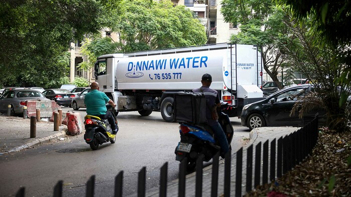A water truck in Beirut