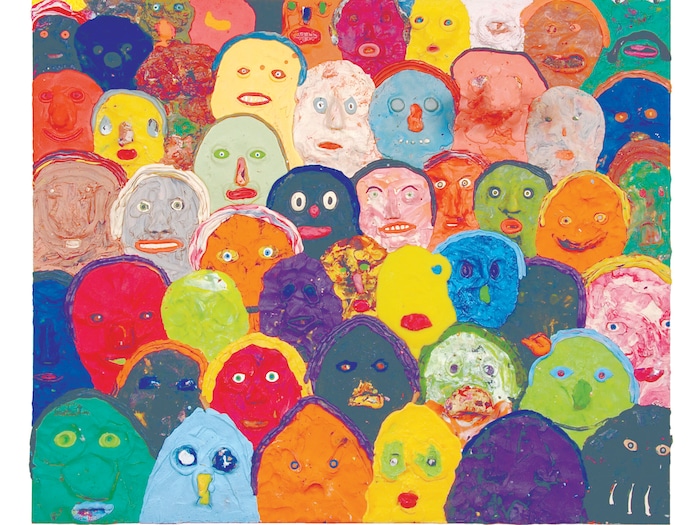 Künstlerfreundschaft: Gemeinschaftsbild aus Plastilin von der Gruppe Gelatin.
