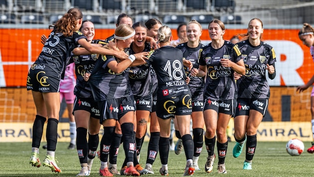 There was huge jubilation among the Altach women. (Bild: ÖFB/Selina Meier)