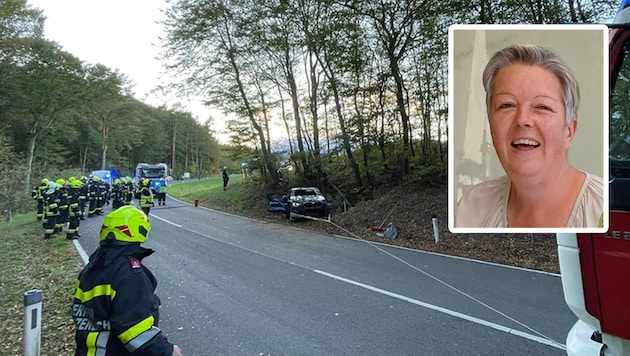 An accident that touches the heart - because Isabel Leitgeb (49), a doctor who was so popular with the local population, had an accident on her way to the surgery of all places. (Bild: Krone KREATIV/Bestattung Ostermann, FF Schwarzenbach)