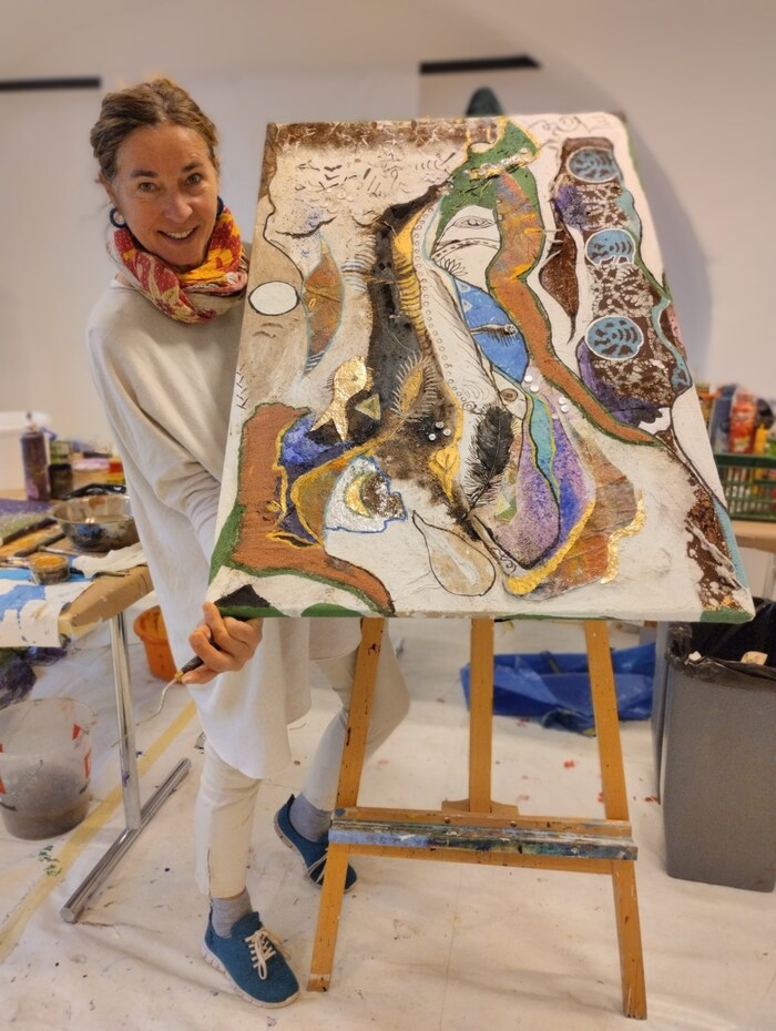 Lisa Wolf präsentierte ihre Bilder in Maria Enzersdorf.