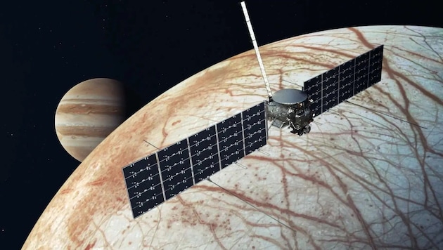 The probe is to investigate Jupiter's moon "Europa" for extraterrestrial life. (Bild: NASA/JPL Caltech)