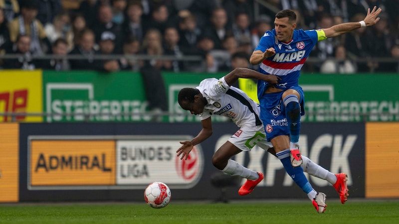 Captain Marco Perchtold and the GAK were unable to bring down city rivals Sturm. (Bild: GEPA pictures)