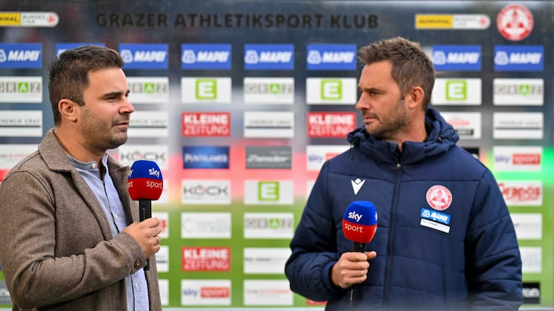 Head of sport Didi Elsneg (left) and coach Gernot Messner are currently holding many talks. (Bild: GEPA pictures)