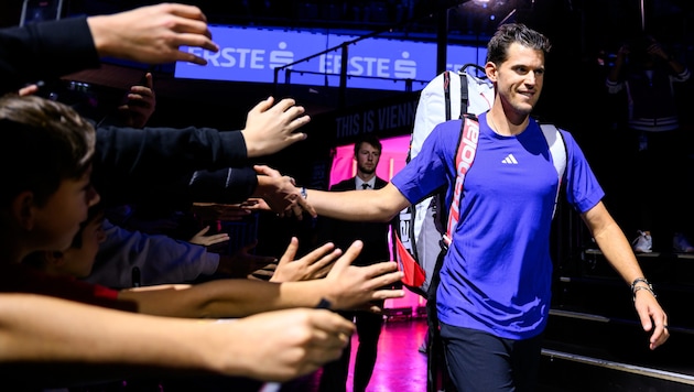 Big party for Dominic Thiem (Bild: APA/MAX SLOVENCIK)