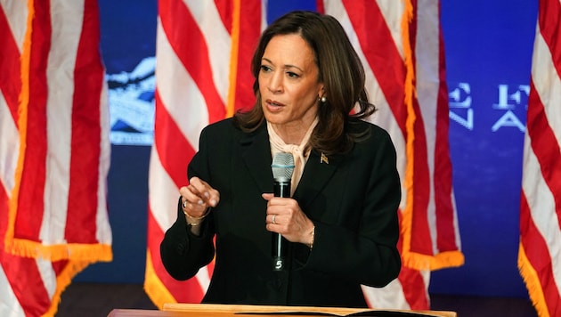 Kamala Harris gibt kurz vor der Präsidentschaftswahl noch viel Geld für Werbung aus.  (Bild: 2024 Getty Images)