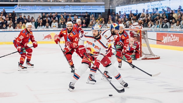 Nissner (right) is still waiting for his first league goal. (Bild: EC Red Bull Salzburg)