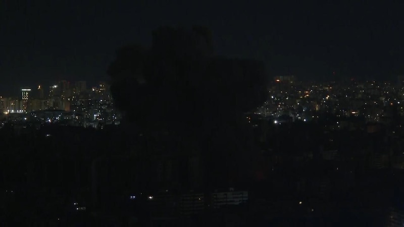 Attacks on the south of Beirut on Monday evening (Bild: KameraOne)