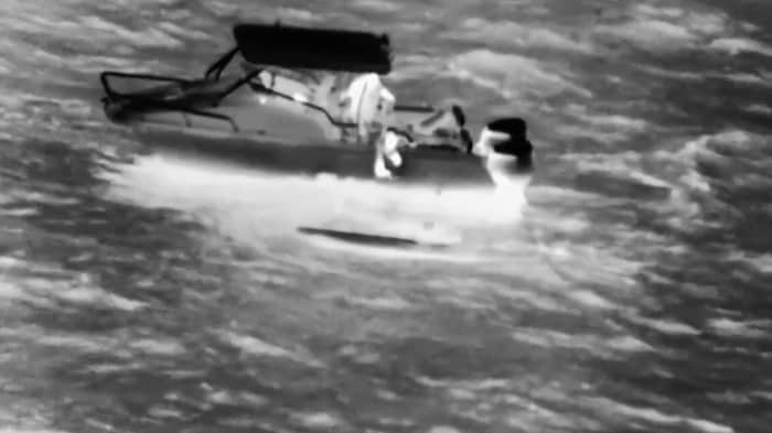 Here the 17-year-old is being pulled out of the sea by rescuers.