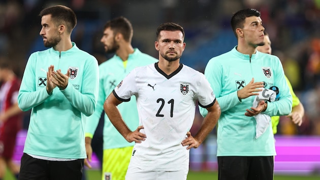 Kevin Stöger (center) has impressed with strong performances at Mönchengladbach and could now end up on the bench there more often. (Bild: GEPA/GEPA pictures)