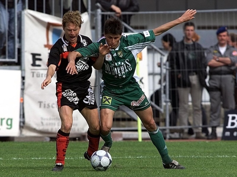 Erik Regtop (l.) wechselte im Winter 1999 von Austria Lustenau zu SW Bregenz. (Bild: Dietmar Stiplovsek)