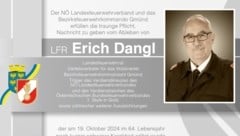 Der Waldviertler Landesfeuerwehrrat Erich Dangl starb im 64. Lebensjahr. (Bild: NÖ LFV)