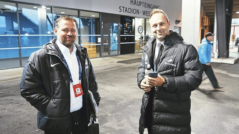 Sicherheitschef Bruno Hütter und Geschäftsführer Thomas Tebbich haben in Klagenfurt jede Menge Arbeit. (Bild: Pail Sepp/Sepp Pail)