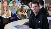 Marlies, Daniel und Richard (von li. nach re.) lassen sich das Match von Dominic Thiem (re.) ...