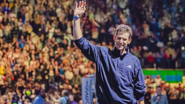 Dominic Thiem verabschiedet sich von den Fans in der Wiener Stadthalle.