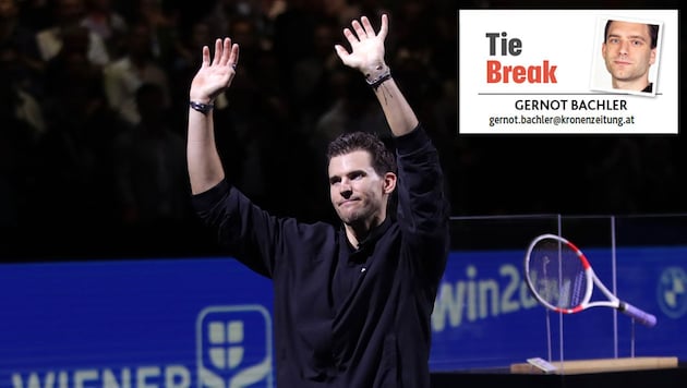 Dominic Thiem says goodbye - a column by "Krone" editor Gernot Bachler. (Bild: GEPA pictures, Krone KREATIV)