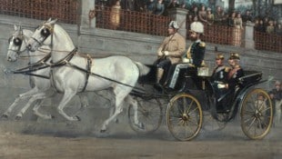 Kaiser Franz Joseph und König Alexander von Serbien in einer Leib-Victoria in Bad Ischl – Berthold Dominik Lippay, 1891, Kunsthistorisches Museum Wien, Wagenburg (Bild: © KHM-Museumsverband)