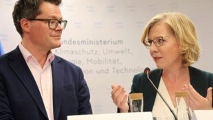 Wiens Klimastadtrat Jürgen Czernohorszky und Umweltministerin Eleonore Gewessler (Bild: Zwefo)