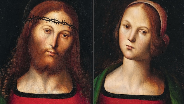 Masterpieces by the famous Renaissance painter Perugino under the hammer: "Christ" and "Mary" (1490) (Bild: DOROTHEUM)