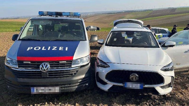 Die Polizei konnte das voll besetzte Schlepperfahrzeug anhalten – auch Kinder waren an Bord. (Bild: LPD NÖ)