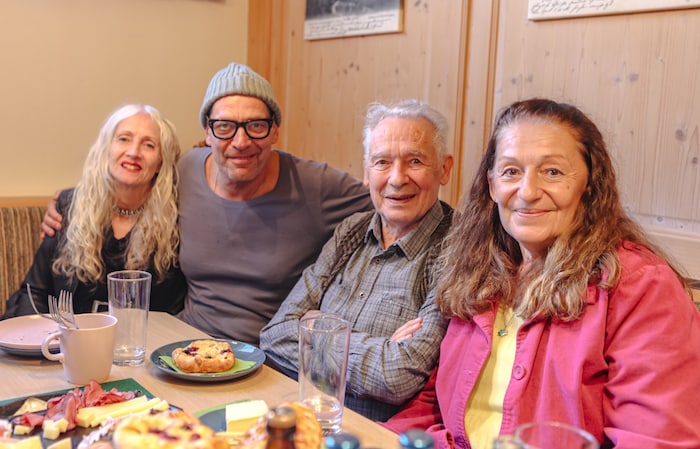 Actress Silvia Wechselberger, Gregor Bloéb, Felix Mitterer and his wife (from left to right).