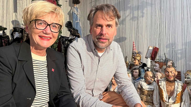 Susanne Tiefenbacher, Geschäftsführerin des Marionettentheaters und Philippe Brunner, der Künstlerischer Direktor. (Bild: Marionettentheater)