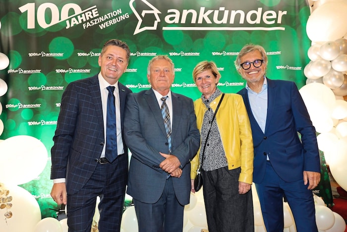 Die Ankünder-Geschäftsführer mit Holding-Graz-CEO Wolfgang Malik und Messe-Chefin Barbara Muhr.