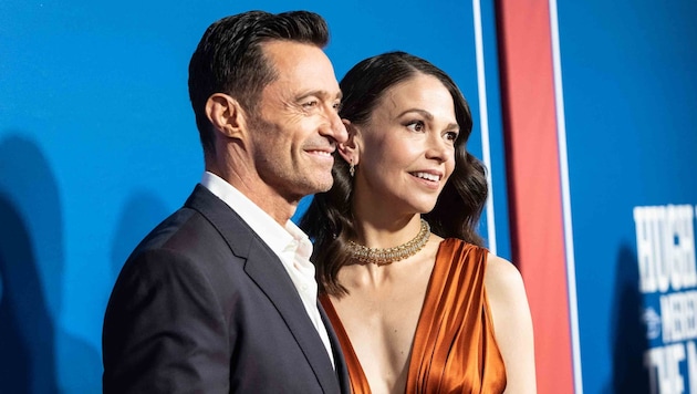 Hugh Jackman and Sutton Foster in February 2022 at the premiere of their joint play "The Music Man'' on Broadway (Bild: Photo Press Service/www.pps.at)