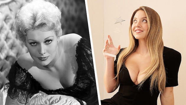 Sydney Sweeney plays Hollywood legend Kim Novak in a new film. (Bild: Krone KREATIV/Getty Images via AFP/GETTY IMAGES/Gareth Cattermole, Everett Collection/picturedesk.com)