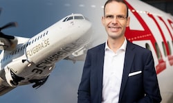 Austrian setzt für die Flüge von und nach Frankfurt auf die Dienste von Braathens (l.). Die ...