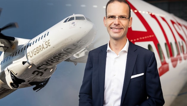 Austrian relies on the services of Braathens (l.) for its flights to and from Frankfurt. The expectations are high, reveals CEO Michael Trestl. (Bild: Jet Photos, Austrian Airlines/DBS)