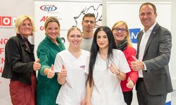 Alexandra Höfer (WK), Landesrätin Susanne Rosenkranz, Sandra Kern (AMS NÖ) und Christian ...