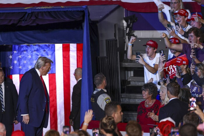 Donald Trump at an election rally in North Carolina
