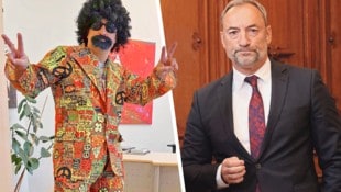 Mario Eustacchio: Faschings-Fan und ehemaliger FPÖ-Vizebürgermeister von Graz.  (Bild: Krone KREATIV/FPÖ Graz, Christian Jauschowetz)