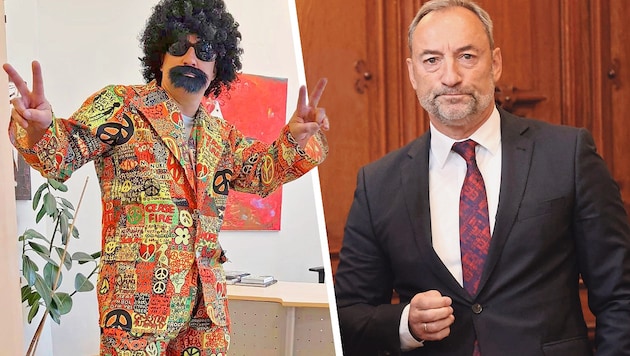 Mario Eustacchio: carnival fan and former FPÖ deputy mayor of Graz. (Bild: Krone KREATIV/FPÖ Graz, Christian Jauschowetz)