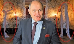 „Arm-Bein“ (links) und „Bein-Bein“ (rechts) begrüßen künftig die Besucher des Parlaments.