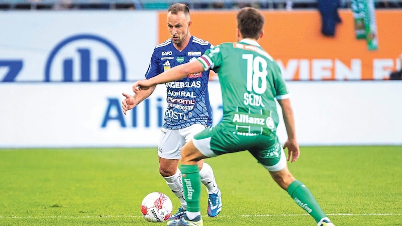 Hartberg's veteran Tobias Kainz is now also a goalscorer. (Bild: GEPA/GEPA pictures)