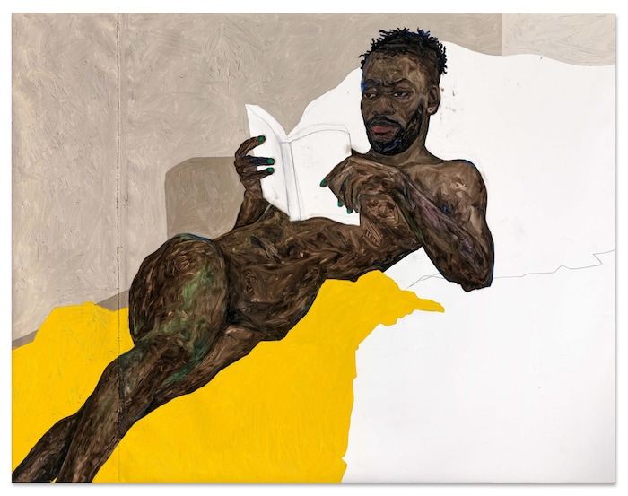 Amoako Boafo, Yellow Blanket, 2018