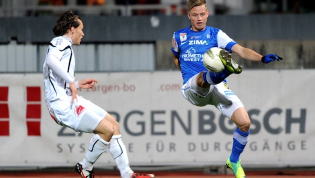 2011 spielte Julian Rupp (re.) beim FC Lustenau in der Zweiten Bundesliga. (Bild: GEPA pictures)