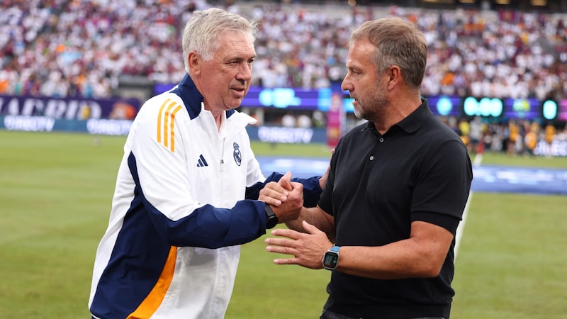 Carlo Ancelotti (l.) and Hansi Flick (r.) (Bild: AFP/APA/Charly TRIBALLEAU)