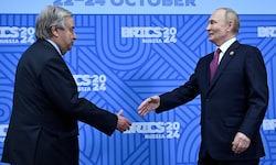 Guterres schüttelte beim BRICS-Gipfel im russischen Kasan fleißig Hände.